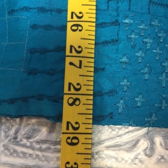 Chico’s Women’s Silk Teal Jacket Open Front Decorative Stitching Size M - Picture 11 of 13